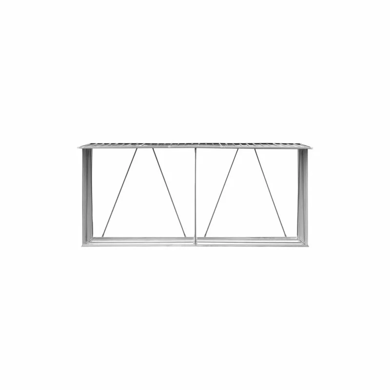 Vida XL International B.V. VidaXL Garden Log Storage Shed Galvanized Steel 129.9" Anthracite Firewood 3 Vida XL International B.V. VidaXL Garden Log Storage Shed Galvanized Steel 129.9" Anthracite Firewood - Image 3