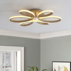 Aiwen 1-Light Modern Linear LED Flush Mount Light Ceiling Light, Gold -Ceiling Lighting Shop a8510f7f0295b755 8579 w800 h800 b0 p0