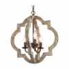 LNC Lighting LNC 3-Light Farmhouse Lantern Distressed Rustic And Gray Wood Chandeliers