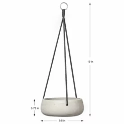 Serene Spaces Living Dark Gray Round Cement Hanging Planter, Large -Ceiling Lighting Shop aa6186560e986163 3191 w800 h800 b1 p0