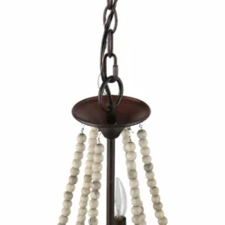 LALUZ Farmhouse 9-Light Wood Beaded Chandelier Candle Empire Chandeliers -Ceiling Lighting Shop ab0132a6027a01e3 3285 w800 h800 b1 p0