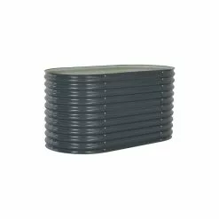Vida XL International B.V. VidaXL Garden Raised Bed 63"x31.5"x31.9" Galvanized Steel Gray Flower Box