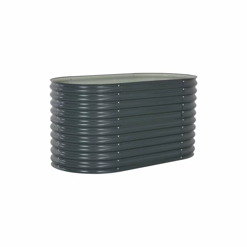 Vida XL International B.V. VidaXL Garden Raised Bed 63"x31.5"x31.9" Galvanized Steel Gray Flower Box 1 Vida XL International B.V. VidaXL Garden Raised Bed 63"x31.5"x31.9" Galvanized Steel Gray Flower Box