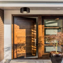 Globe Electric Teagan 1-Light Dark Bronze Outdoor Indoor Flush Mount Ceiling Light -Ceiling Lighting Shop ab916f520e20f15b 0868 w800 h800 b0 p0