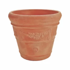 Crescent Garden Festonada Planter, Weathered Terracotta, 18"