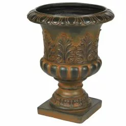 LuxenHome Weathered Decorative MgO Urn Planter