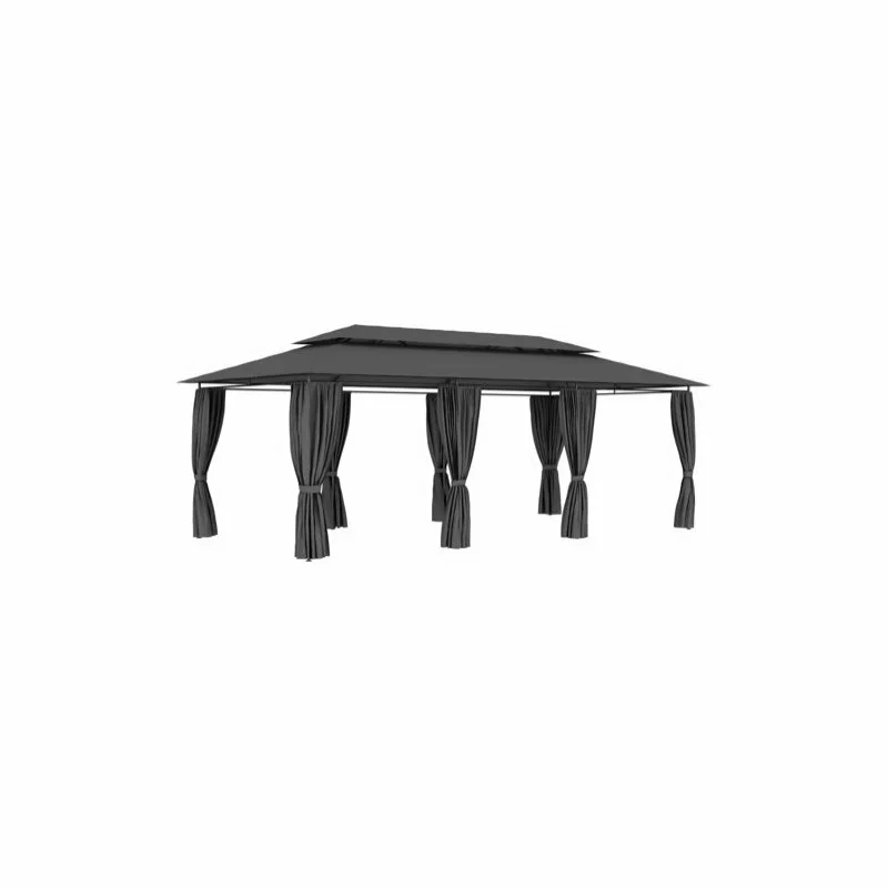 Vida XL International B.V. VidaXL Gazebo With Curtains Anthracite Garden Outdoor Patio Sunshade Partytent 1 Vida XL International B.V. VidaXL Gazebo With Curtains Anthracite Garden Outdoor Patio Sunshade Partytent