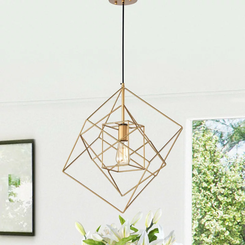 Warehouse Of Tiffany, Inc Arabella Gold 1-Light Pendant With Clear Shade 2 Warehouse Of Tiffany, Inc Arabella Gold 1-Light Pendant With Clear Shade - Image 2
