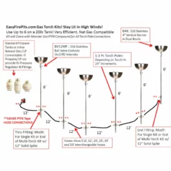 Easy Fire Pits 3 Pack Portable Propane 72"Stainless Steel Tiki Type Torches With Bowls -Ceiling Lighting Shop ad91ee9c05f85654 0846 w800 h800 b1 p0