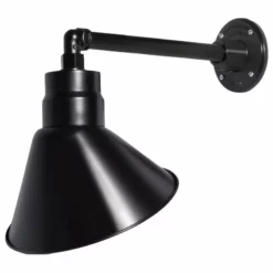 HTM Lighting Solutions 10in. Angle Shade Gooseneck Sign Light, Satin Black, 13" Long Straight Arm