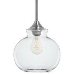 Linea Di Liara Ariella Casella Clear Glass Stem Hung Pendant Lamp