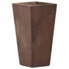 LuxenHome Rustic Brown MgO 18.5in. H Tall Tapered Planter