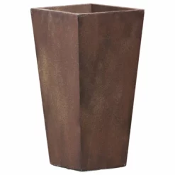 LuxenHome Rustic Brown MgO 18.5in. H Tall Tapered Planter