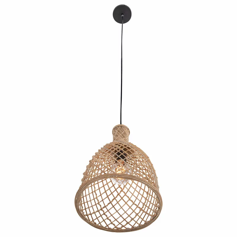 KOUBOO Bottle Cane Rib Open Weave Pendant Lamp, Natural 4 KOUBOO Bottle Cane Rib Open Weave Pendant Lamp, Natural - Image 4