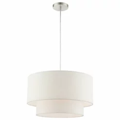 Livex Lighting Inc. Meadow 3 Light Pendant, Brushed Nickel, 20" -Ceiling Lighting Shop afb12a4d0f7cc38d 9186 w800 h800 b1 p0