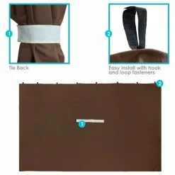 Sunnydaze Decor Sunnydaze 10'x10' Gazebo 4-Piece Polyester Sidewall Set, Brown -Ceiling Lighting Shop b011d0680f3d49e1 5890 w800 h800 b1 p0