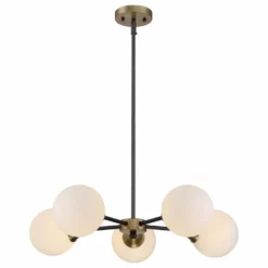 Trade Winds Lighting Trade Winds Marcia 5-Light Chandelier In English Bronze And Warm Brass