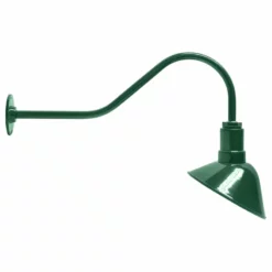 Steel Lighting Co. 9" Angled Steel Reflector, 23" Gooseneck Barn Light, Green, Standard - No Bulb