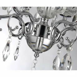 Edvivi Lighting 6-Light White Fabric Round Drum Chrome Finish Crystal Chandelier -Ceiling Lighting Shop b101a8e507ac9655 9357 w800 h800 b0 p0