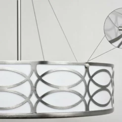 Kira Home Sienna 19" Metal Drum Chandelier, Glass Diffuser, Brushed Nickel -Ceiling Lighting Shop b1517e1a00d25ca2 1227 w800 h800 b0 p0