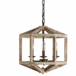 Oaks Aura 3-Light Antique Wood Chandelier, Weathered Wood -Ceiling Lighting Shop b211d5460edb8399 1260 w800 h800 b1 p0