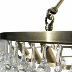 Light Up My Home Celeste 32" Glass Drop Chandelier, Antique Brass, Hanging Or Flush Mount -Ceiling Lighting Shop b31129a909fa6359 7178 w800 h800 b0 p0