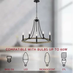 Kira Home Fairbrook 24.5" Rustic Farmhouse Wagon Wheel Chandelier, Round Kitchen 12 Kira Home Fairbrook 24.5" Rustic Farmhouse Wagon Wheel Chandelier, Round Kitchen -Ceiling Lighting Shop b321baa10e55a301 8436 w800 h800 b0 p0