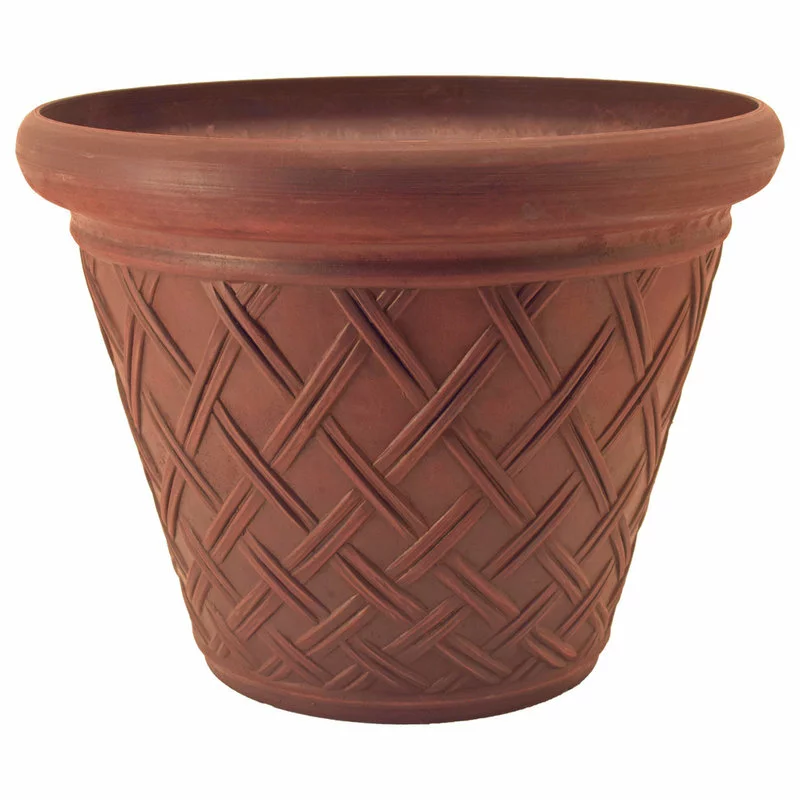 Arcadia Garden Products Basket-Weave Pot, Terra-Cotta 1 Arcadia Garden Products Basket-Weave Pot, Terra-Cotta
