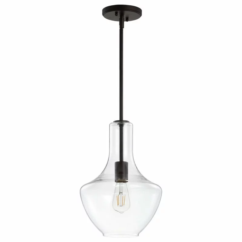 JONATHAN Y Watts 10.5" Glass, Metal LED Pendant, Oil Rubbed Bronze/Clear, Width: 10.5" 8 JONATHAN Y Watts 10.5" Glass, Metal LED Pendant, Oil Rubbed Bronze/Clear, Width: 10.5" - Image 8