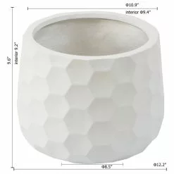 LuxenHome White MgO Geometric Design Round Indoor/Outdoor Planter -Ceiling Lighting Shop b391ef2903d3cc66 8351 w800 h800 b1 p0