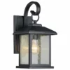 Edvivi Lighting Mira Textured Black Outdoor Wall Sconce Clear Seedy Glass Lantern Light