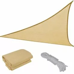 Yescom 11 Ft 97% UV Block Triangle Sun Shade Sail Canopy Patio Pool Lawn Deck