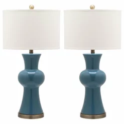 Safavieh Lola Column Lamps, Set Of 2, Blue