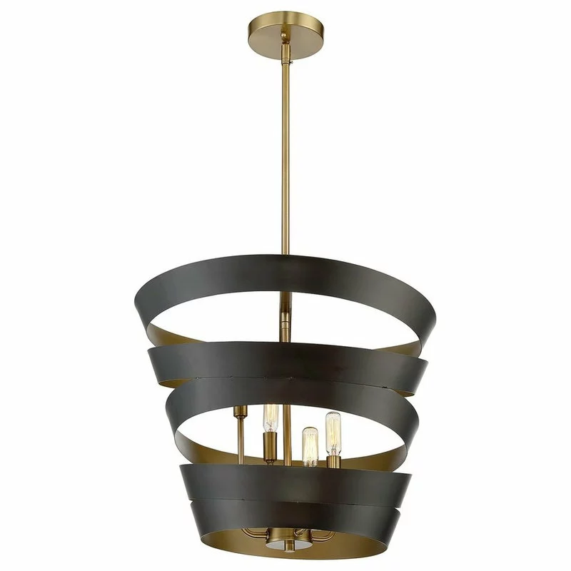 Trade Winds Lighting Trade Winds Ribbon 4-Light Pendant Light In Matte Black 3 Trade Winds Lighting Trade Winds Ribbon 4-Light Pendant Light In Matte Black - Image 3