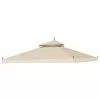 Yescom 10'x10' Canopy Top Replacement For Arrow Gazebo 2 Tier Beige Outdoor