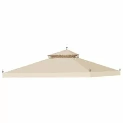 Yescom 10'x10' Canopy Top Replacement For Arrow Gazebo 2 Tier Beige Outdoor