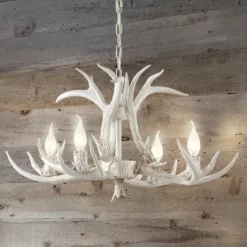 JONATHAN Y Eldora 26" Adjustable Resin Antler 4-Light Led Chandelier, White -Ceiling Lighting Shop b571300c0387c164 5382 w800 h800 b0 p0