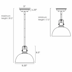 Kira Home Belle 9" Pendant Light, Adjustable Length, Shade Swivel Joint -Ceiling Lighting Shop b5e1de650f900c35 8436 w800 h800 b1 p0