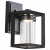 JONATHAN Y Nate 6.75" Outdoor Modern Cube Bubble Glass/Metal Integrated LED Sconce, Black