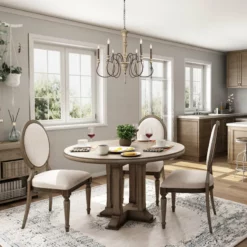 LNC Lighting LNC 6-Light French Country Distressed Wood Dimmable Chandelier 32.5"H X 31"D -Ceiling Lighting Shop b71170af02de9861 2309 w800 h800 b0 p0