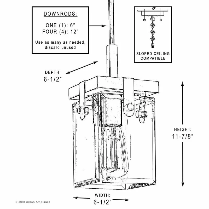 Urban Ambiance Luxury Modern Farmhouse Pendant Light, Bristol Series, Olde Bronze 5 Urban Ambiance Luxury Modern Farmhouse Pendant Light, Bristol Series, Olde Bronze - Image 5