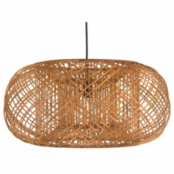KOUBOO Bamboo Crisscross Pendant Lamp, Rustic Brown