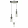 Linea Di Liara Effimero 3-Light Cluster Pendant, Brushed Nickel