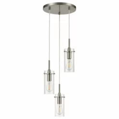 Linea Di Liara Effimero 3-Light Cluster Pendant, Brushed Nickel