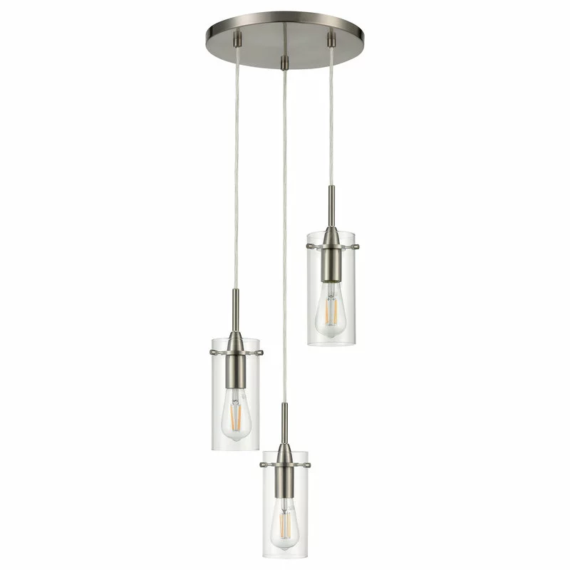 Linea Di Liara Effimero 3-Light Cluster Pendant, Brushed Nickel 1 Linea Di Liara Effimero 3-Light Cluster Pendant, Brushed Nickel