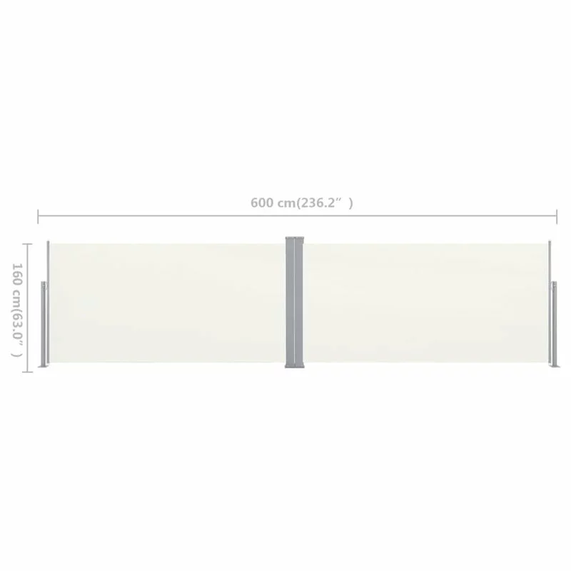 Vida XL International B.V. VidaXL Side Awning 63"x236" Retractable Cream Patio Garden Terrace Sun Shade 10 Vida XL International B.V. VidaXL Side Awning 63"x236" Retractable Cream Patio Garden Terrace Sun Shade - Image 10