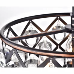 Edvivi Lighting Azha 3-Light Oil Rubbed Bronze Drum Pendant Chandelier With Crystal Spheres Glam -Ceiling Lighting Shop b8e1ff500d927ee7 0649 w800 h800 b0 p0