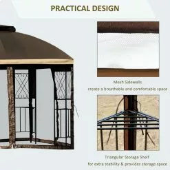 VidaDeals Outdoor 10'x10" Gazebo - Brown -Ceiling Lighting Shop b911bdd5011daf6d 2969 w800 h800 b0 p0