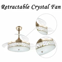 Bella Depot Decorative Gold Drum Ceiling Fan With Light And Remote, Foldable Blade, French Gold, Neutral White (4000k) -Ceiling Lighting Shop b9610a1b0396ecb6 3427 w800 h800 b1 p0