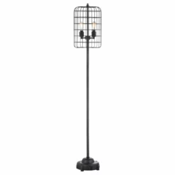 JONATHAN Y Odette 65" Industrial Metal Floor Lamp, Black And Silver -Ceiling Lighting Shop b9e111d00f763158 5907 w800 h800 b1 p0